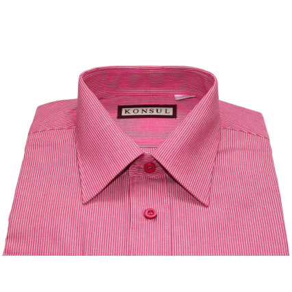 Koszula Konsul r.39 176/182 malinowa w białe paseczki