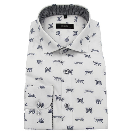 Koszula MMER slim granatowe pantery