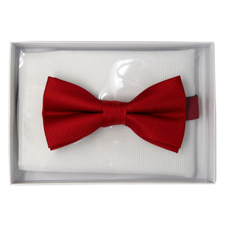 Muszka męska Graf Longina CZERWONA z poszetką