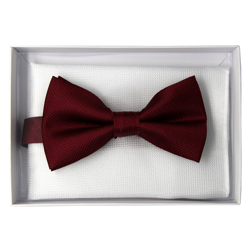 Muszka męska Graf Longina BORDOWA z poszetką Muszka męska Graf Longina BORDOWA z poszetką